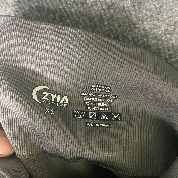 Zyia Active Leggings XS Gray High Rise Angle Grid Performance Ribbed 7/8 - Picture 12 of 13
